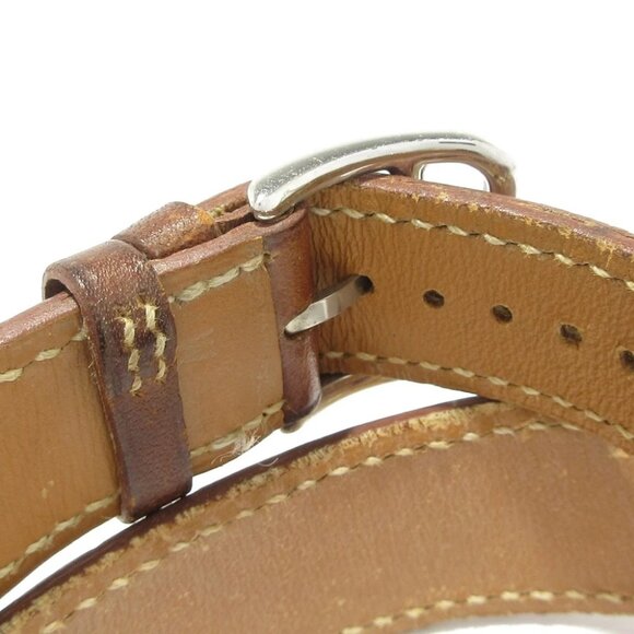 Auth HERMES Cape Cod Double Tour CC1.710 1****** Silver Brown Wrist Watch - Picture 10 of 12